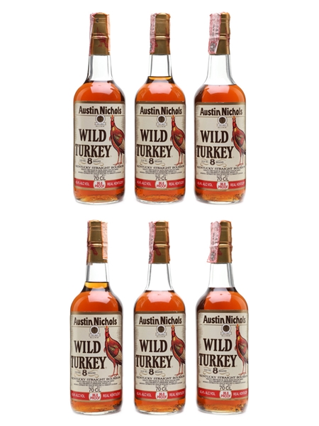 Wild Turkey 86.8 Proof 8 Year Old Bottled 1990s - Lawrenceburg 6 x 70cl / 43.4%