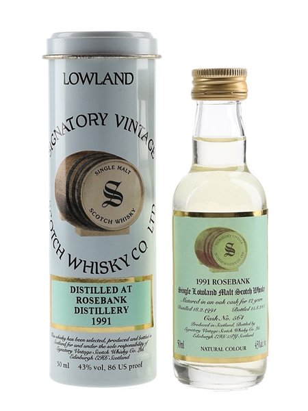 Rosebank 1991 12 Year Old Cask 564 Bottled 2003 - Signatory Vintage 5cl / 43%