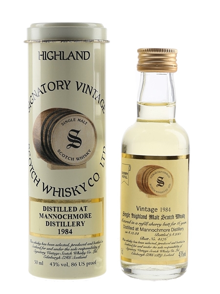 Mannochmore 1984 16 Year Old Bottled 2001 - Signatory Vintage 5cl / 43%