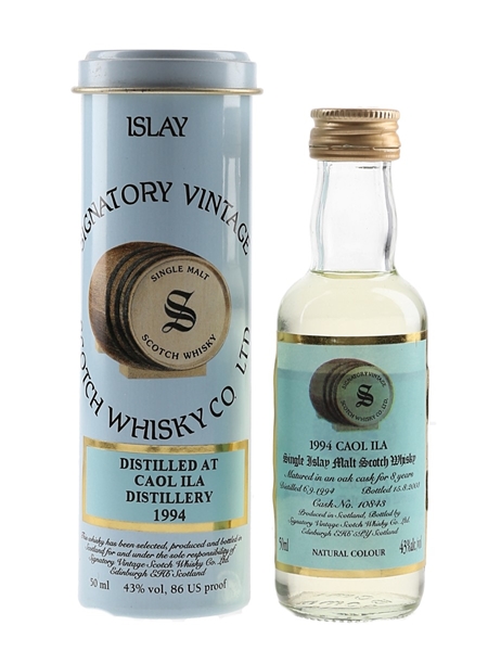 Caol Ila 1994 8 Year Old Cask 10843 Bottled 2003 - Signatory Vintage 5cl / 43%