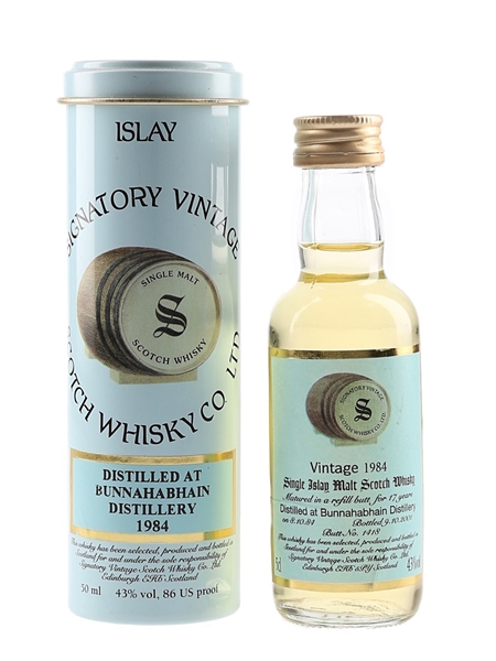 Bunnahabhain 1984 17 Year Old Bottled 2001 - Signatory Vintage 5cl / 43%