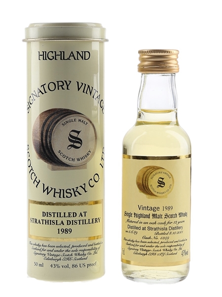 Strathisla 1989 12 Year Old Cask 5259 Bottled 2001 - Signatory Vintage 5cl / 43%