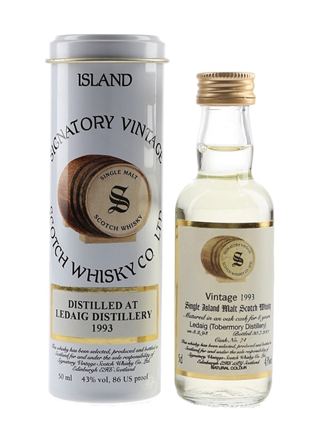 Ledaig 1993 8 Year Old Cask 74 Bottled 2001 - Signatory Vintage 5cl / 43%