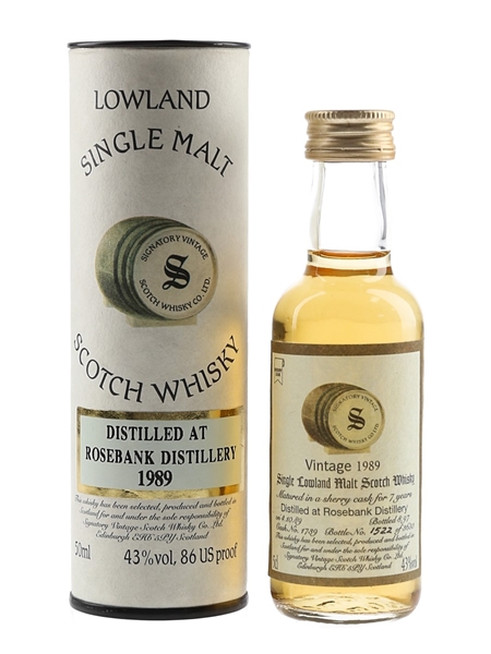 Rosebank 1989 7 Year Old Cask 1739 Bottled 1997 - Signatory Vintage 5cl / 43%