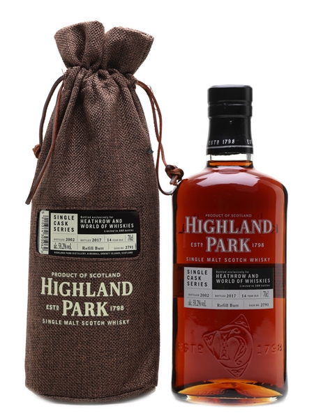 Highland Park 2002 Single Cask 14 Year Old - Heathrow & World Of Whiskies 70cl / 58.2%