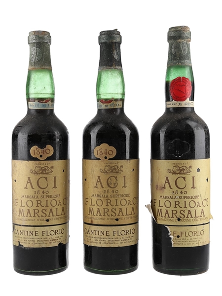 Florio Aci 1840 Superiore Marsala Bottled 1970s-1980s 3 x 68cl / 19%