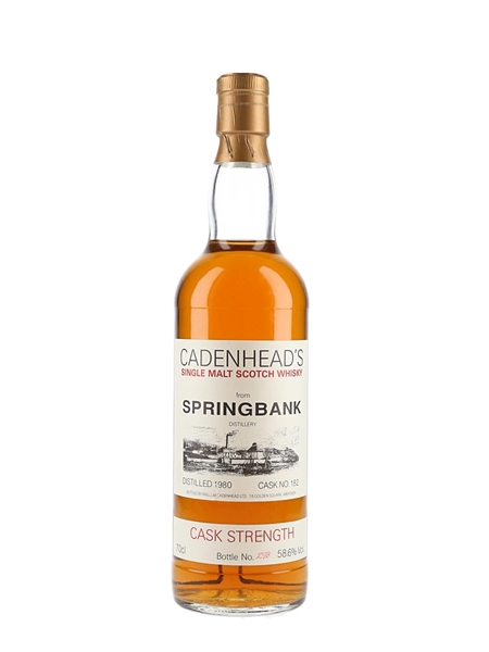 Springbank 1980 Cask No.182 Bottled 1990s - Cadenhead's White Label 70cl / 58.6%