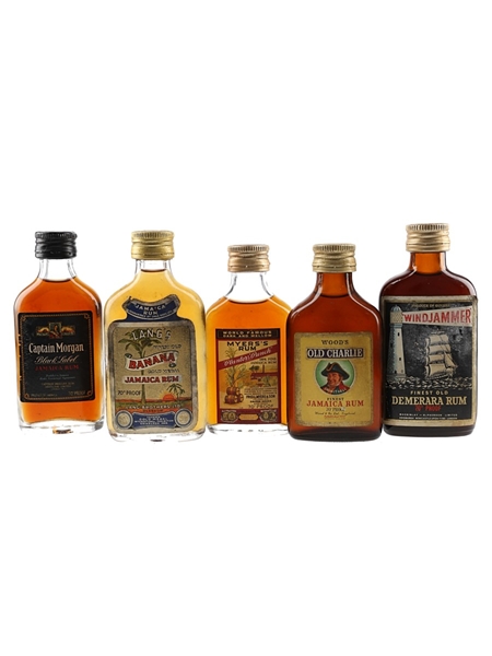 Assorted Rum Bottled 1960s 5 x 5cl / 40%