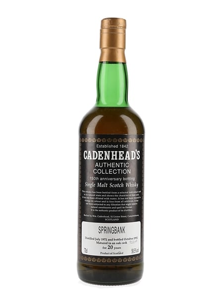 Springbank 1972 20 Year Old Bottled 1992 - Cadenhead's 150th Anniversary 70cl / 56.5%