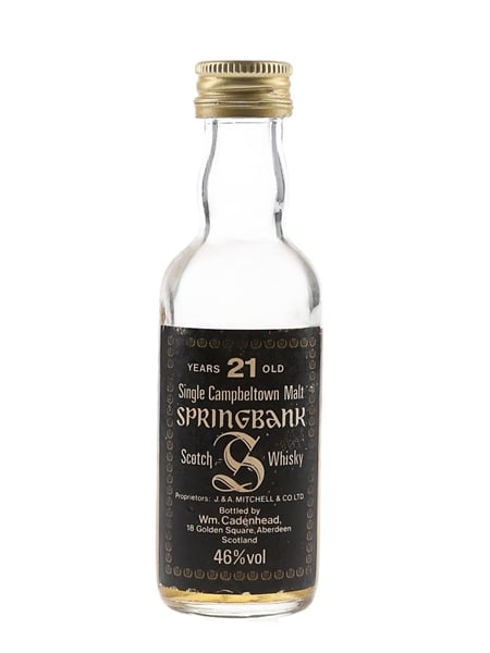 Springbank 21 Year Old Bottled 1980s - Cadenhead's 5cl / 46%