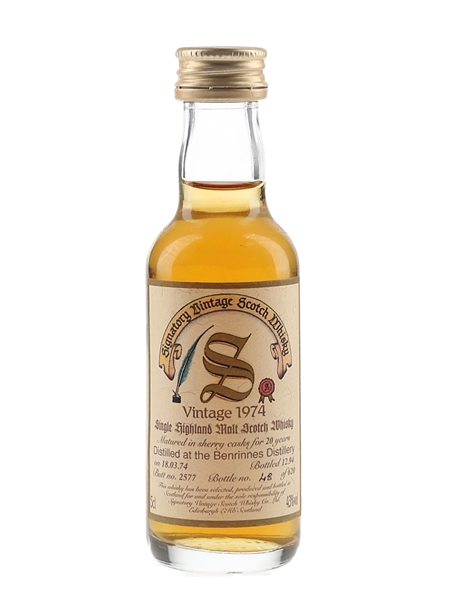 Benrinnes 1974 20 Year Old Bottled 1994 - Signatory Vintage 5cl / 43%