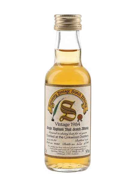 Linkwood 1984 10 Year Old Bottled 1995 - Signatory Vintage 5cl / 59.7%