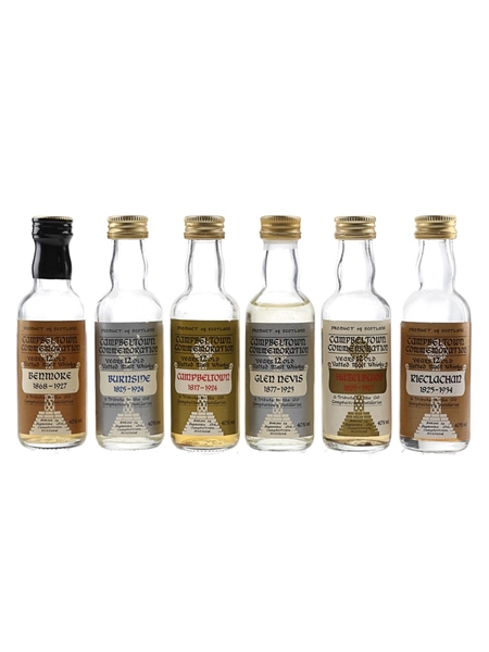 Campbeltown Commemorative 12 Year Old Benmore, Burnside, Glen Nevis, Campbeltown, Hazelburn & Rieclachan 6 x 5cl / 40%