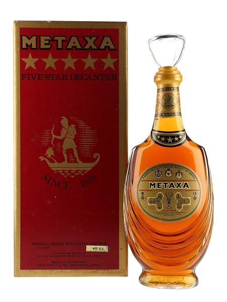 Metaxa 5 Star Decanter Bottled 1970s - US Import 75cl / 40%