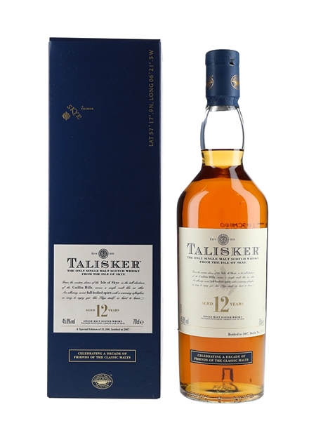 Talisker 12 Year Old Bottled 2007 - Friends Of The Classic Malts 70cl / 45.8%