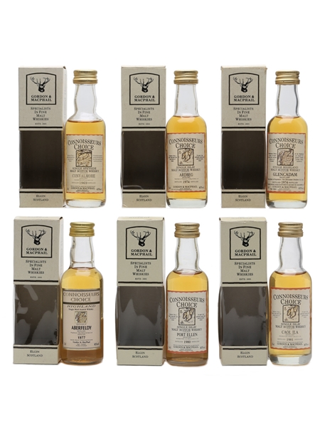 6 x Single Malt Scotch Whisky Incl Port Ellen & Ardbeg 1974 Miniature