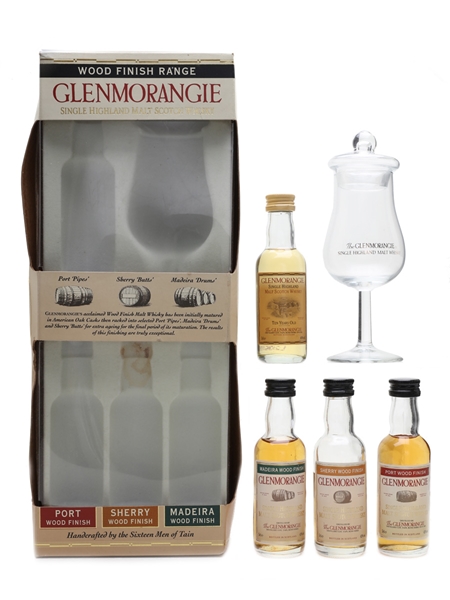 Glenmorangie Wood Finish Miniatures Set Includes Tasting Glass 4 x 5cl / 43%