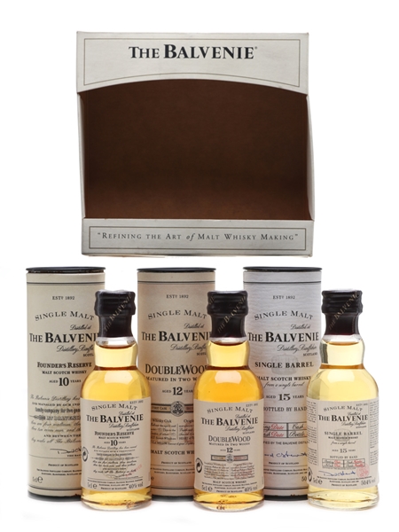 Balvenie Miniatures Set Founder's Reserve, Double Wood, Single Barrel 3 x 5cl