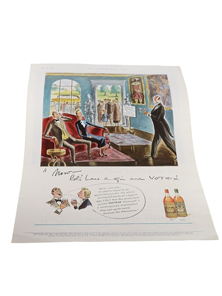 Votrix Vermouth Advertising Print August 12 1950 26x37cm