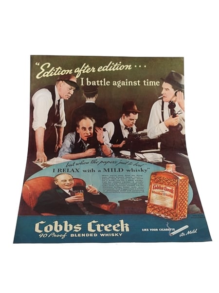 Cobbs Creek Whisky Advertising Print 1937 25cm x 36cm