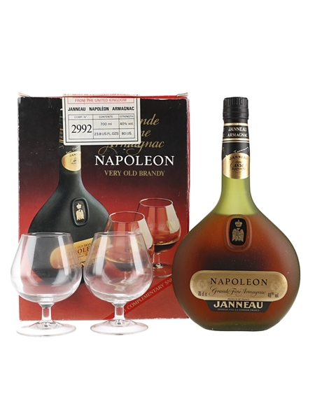 Janneau Napoleon Armagnac Gift Pack Bottled 1980s - Duty Free 70cl / 40%