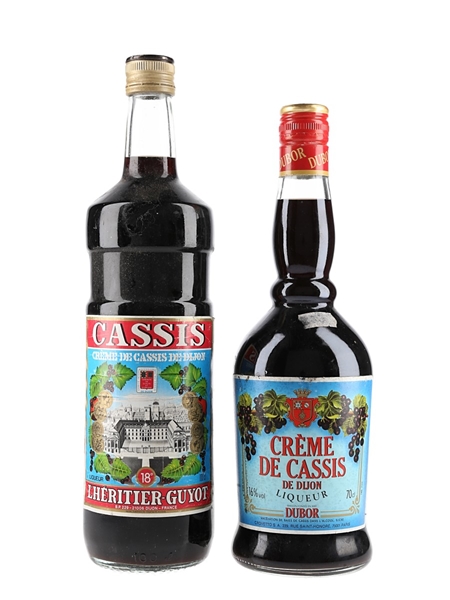 Dubor & L'Heritier-Guyot Creme De Cassis De Dijon Bottled 1980s 2 x 70cl-100cl