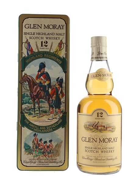 Glen Moray 12 Year Old Bottled 1980s - Scotland's Historic Highland Regiments 75cl / 43%