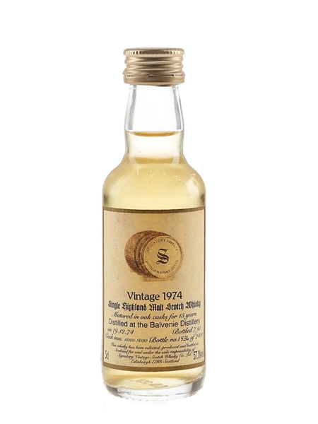 Balvenie 1974 15 Year Old Bottled 1990 - Signatory Vintage 5cl / 57.1%