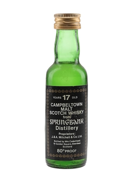 Springbank 17 Year Old Bottled 1970s - Cadenhead's 5cl / 46%