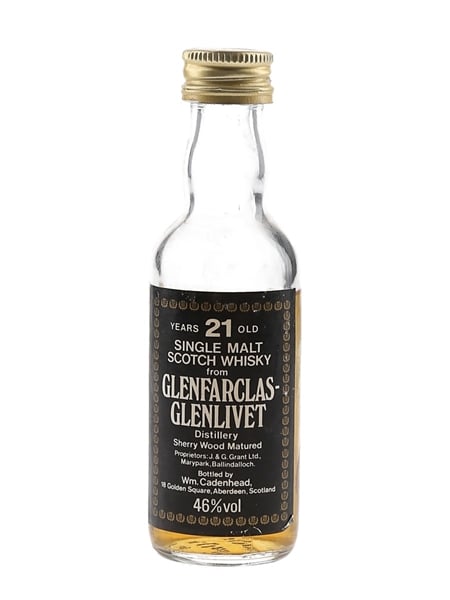 Glenfarclas Glenlivet 21 Year Old Bottled 1980s - Cadenhead's 5cl / 46%