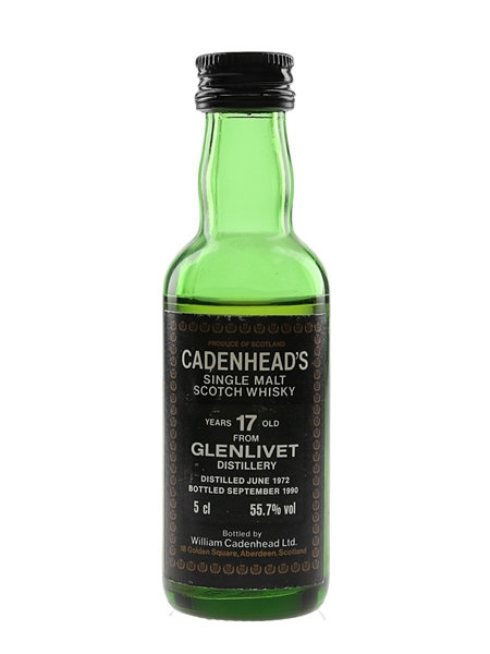 Glenlivet 1972 17 Year Old Bottled 1990 - Cadenhead's 5cl / 55.7%