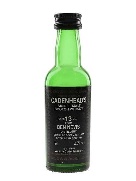 Ben Nevis 1977 13 Year Old Bottled 1991 - Cadenhead's 5cl / 62%