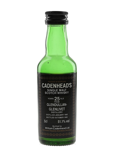 Glendullan Glenlivet 1965 25 Year Old Bottled 1990 - Cadenhead's 5cl / 51.1%