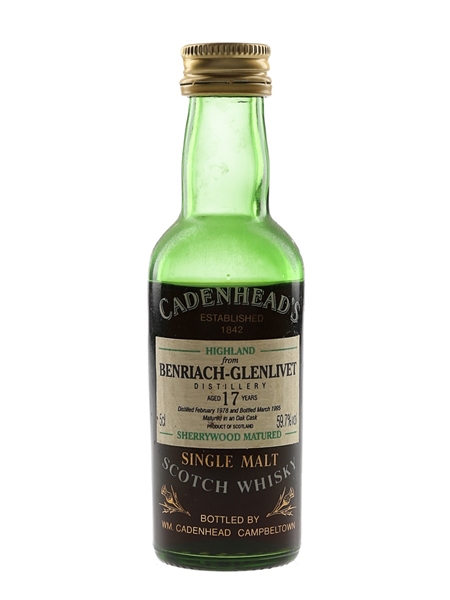 Benriach Glenlivet 1978 17 Year Old Bottled 1995 - Cadenhead's 5cl / 59.7%