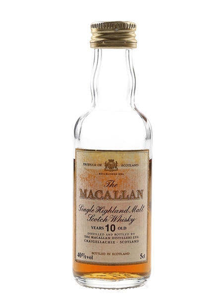 Macallan 10 Year Old Scots Guard Miniature Bottled 1980s 5cl / 40%