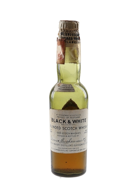 Buchanan's Black & White Spring Cap Bottled 1940s - Fleischmann Distilling 4.7cl / 43.4%