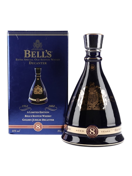 Bell's 8 Year Old Ceramic Decanter 2002 Golden Jubilee Queen Elizabeth II 50 Years Reign 70cl / 40%