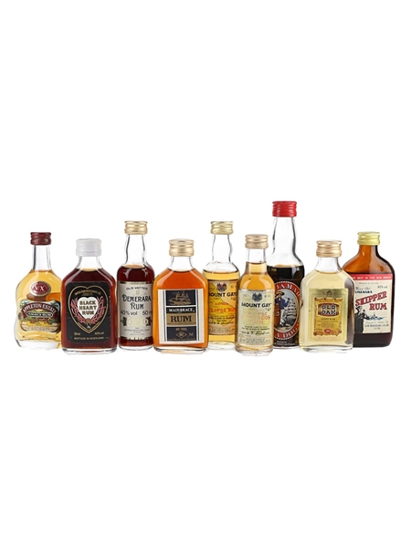 Assorted Rum Bottled 1980s 9 x 5cl-7cl