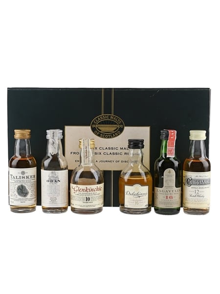 Classic Malts Of Scotland Miniatures Set Talisker, Oban, Glenkinchie, Dalwhinnie, Lagavulin (White Horse Distillers) & Cragganmore 6 x 5cl