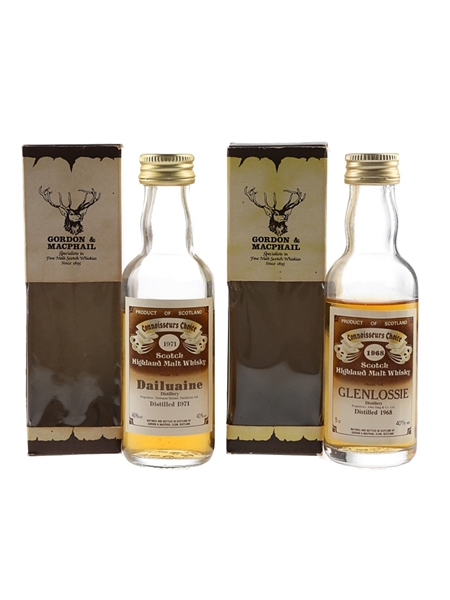 Dailuaine 1971 & Glenlossie 1968 Connoisseurs Choice Bottled 1980s - Gordon & MacPhail 2 x 5cl / 40%