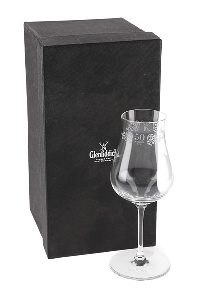 Glenfiddich 50 Year Old malt Whisky Glass Limited Edition 16cm Tall