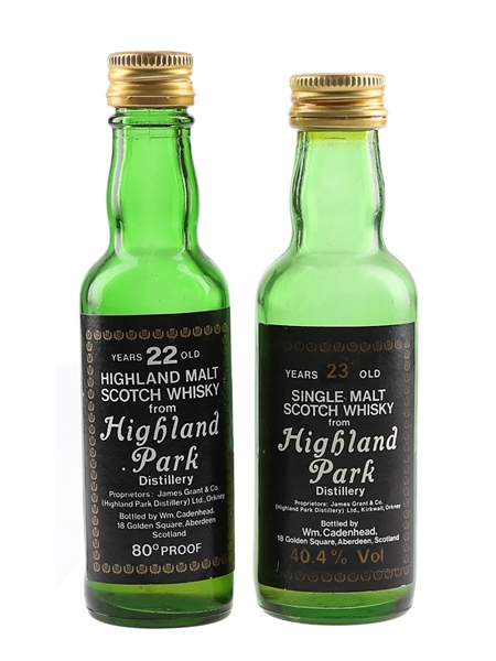 Highland Park 22 & 23 Year Old Bottled 1970s - Cadenhead's 2 x 5cl / 46%