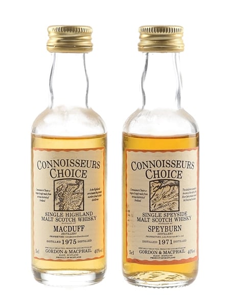 Macduff 1975 & Speyburn 1971 Connoisseurs Choice Bottled 1990s - Gordon & MacPhail 2 x 5cl / 40%