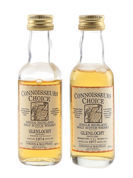 Glenlochy 1974 & 1977 Connoisseurs Choice Bottled 1980s-1990s - Gordon & MacPhail 2 x 5cl / 40%