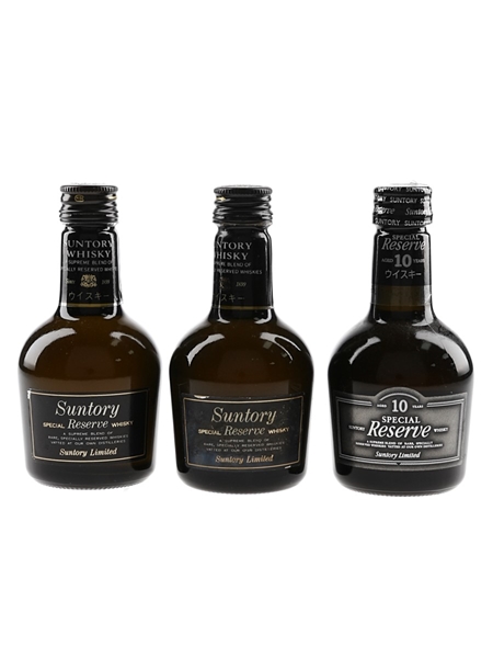 Suntory Special Reserve & Special Reserve 10 Year Old Bottled 1980s-1990s 3 x 5cl / 43%