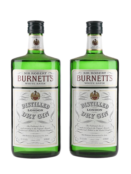 Sir Robert Burnett's White Satin Gin Bottled 1970s 2 x 75.7cl / 40%