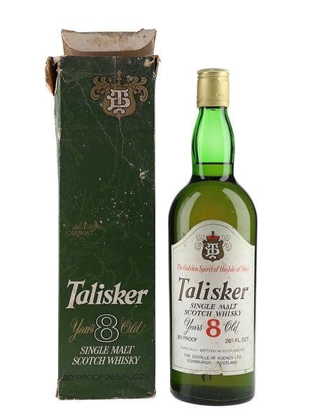 Talisker 8 Year Old Bottled 1970s - The Distiller's Agency Ltd. 75.7cl / 45.8%