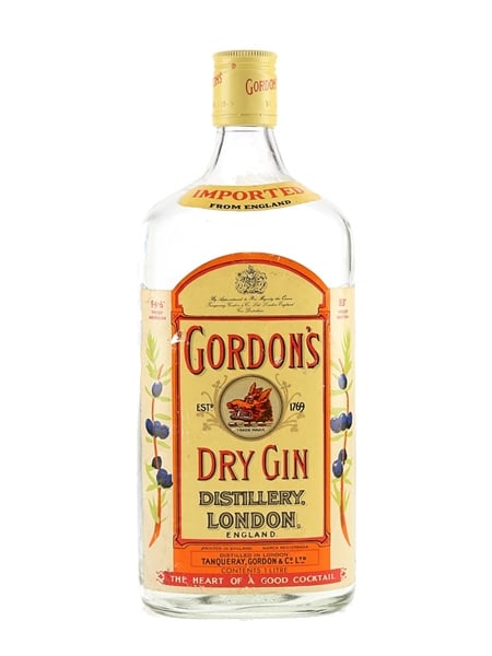 Gordon's Dry Gin Bottled 1970s 100cl / 47.4%