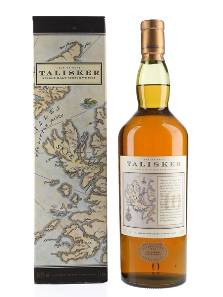 Talisker 10 Year Old Bottled 1990s - Map Label 100cl / 45.8%