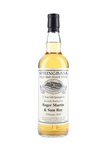 Springbank 22 Year Old Bottled 2016 - Private Cask Bottling 70cl / 52.1%